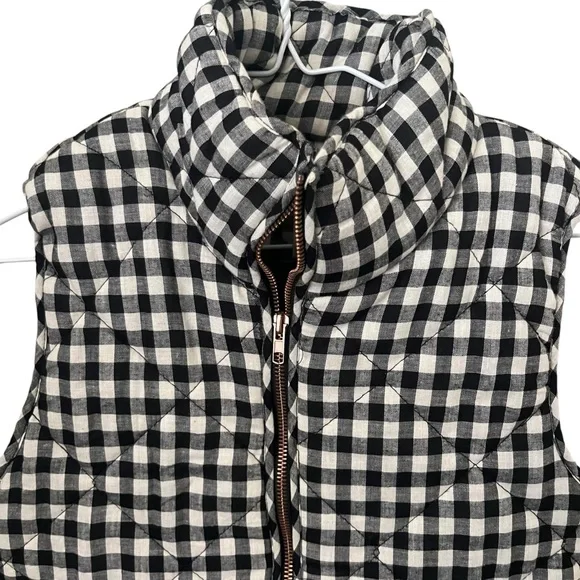 Peach Love California quilted Buffalo plaid vest size small black/white - Picture 2 of 5